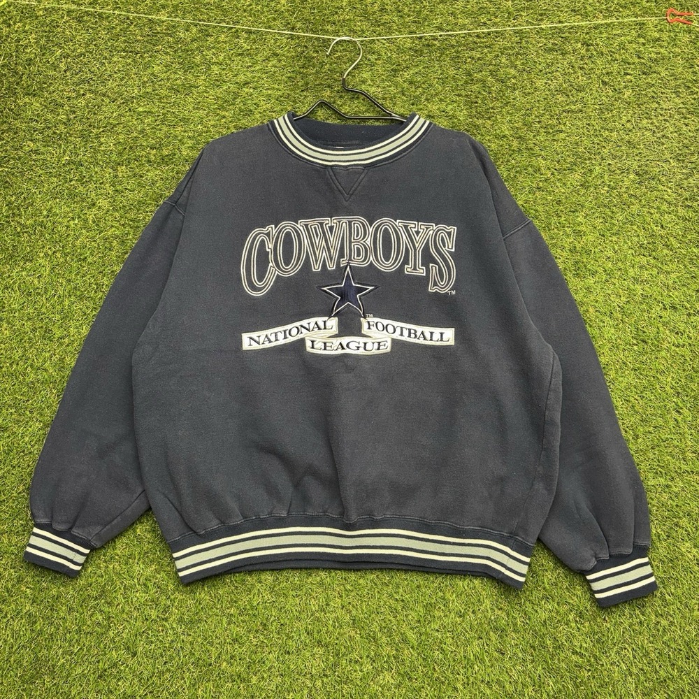 Vintage Dallas Cowboys Sweatshirt Mens XL Crewneck Blue Spellout 90s NFL